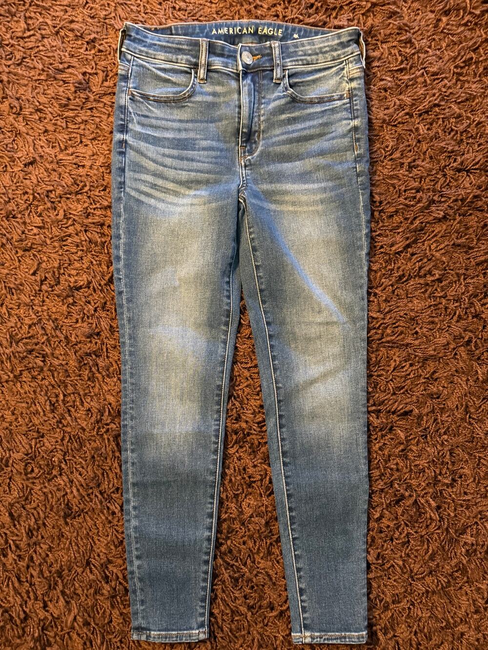 American Eagle Hi Rise Jegging Blue Denim Jeans 6 Short